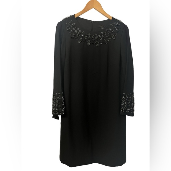 NWT J. Crew Embellished Black Shift Dress Sz 4 - Picture 6 of 11